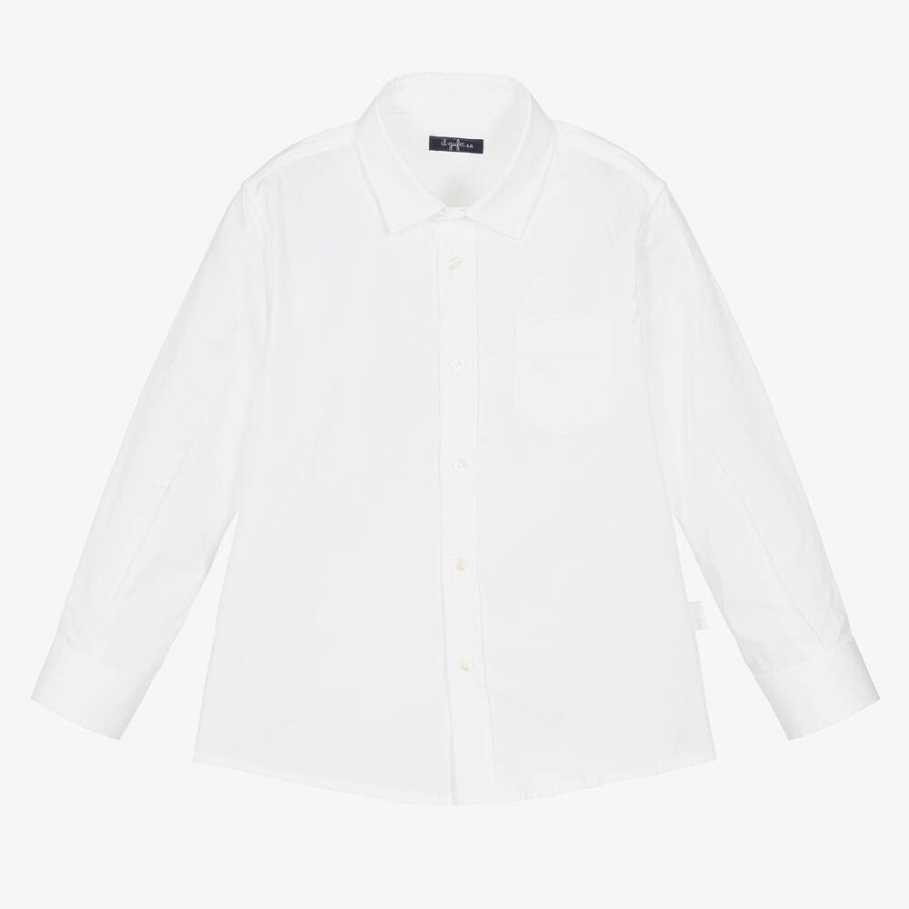 Il Gufo - Boys White Cotton Shirt | Childrensalon