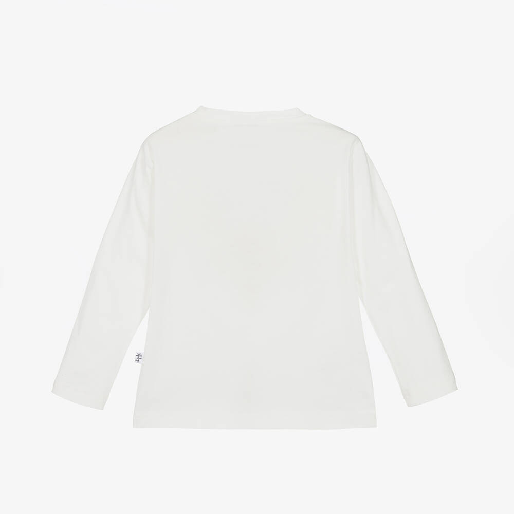Il Gufo-تيشيرت قطن جيرسي لون أبيض للأولاد | Childrensalon Outlet