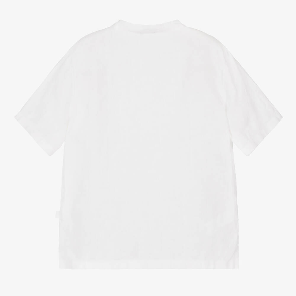 Il Gufo-Boys White Linen Shirt | Childrensalon Outlet