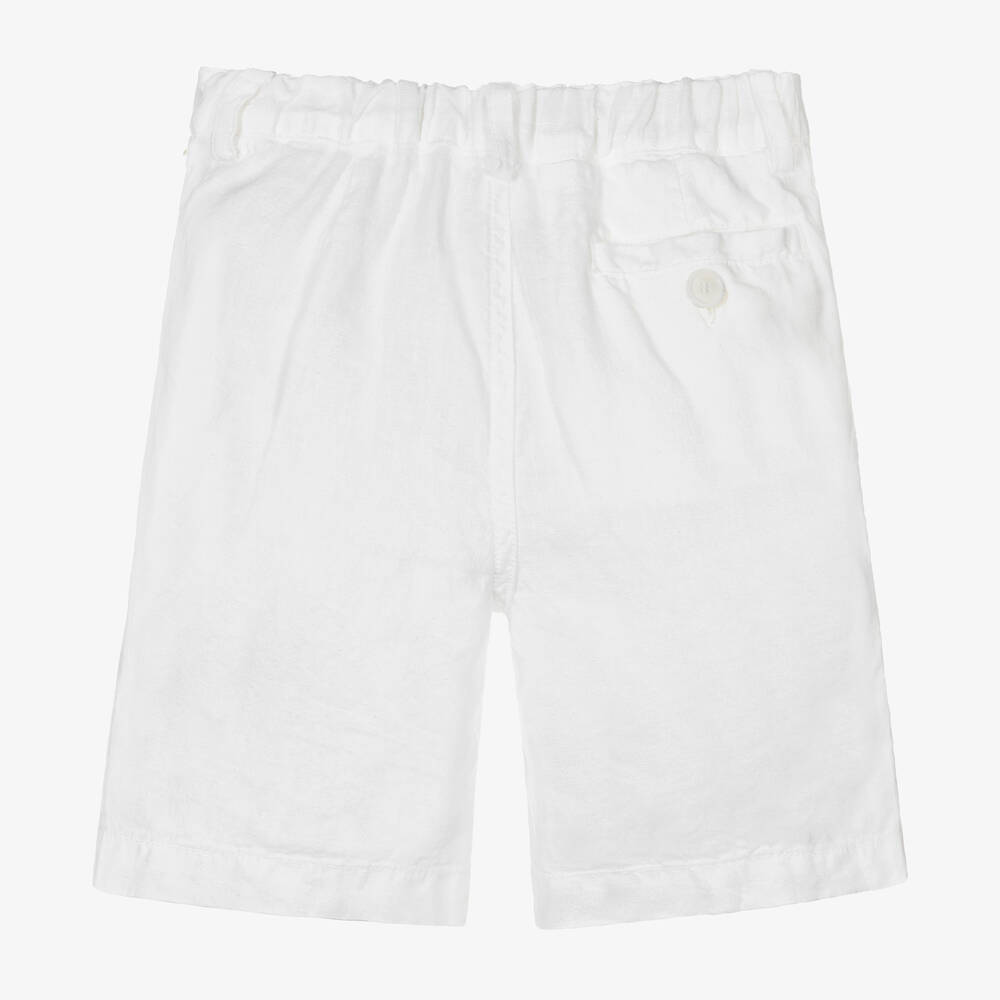 Il Gufo-Boys White Linen Shorts | Childrensalon Outlet