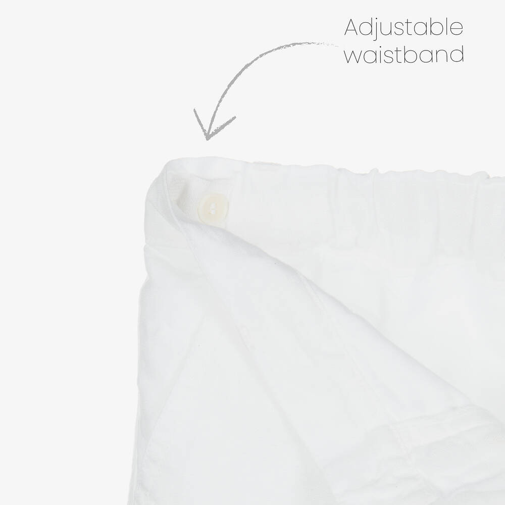Il Gufo-Boys White Linen Shorts | Childrensalon Outlet