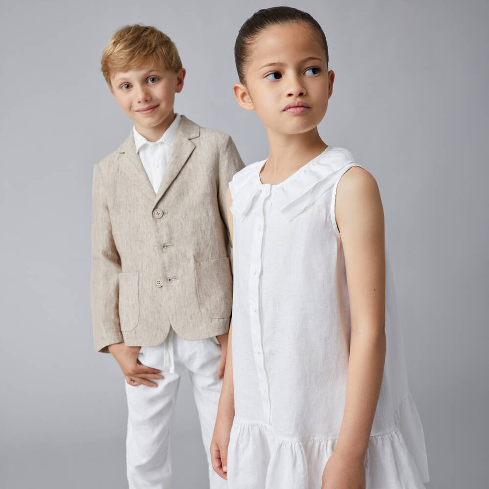 Il Gufo-Boys White Linen Trousers | Childrensalon Outlet