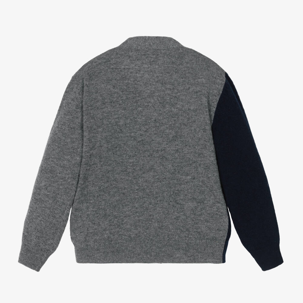 Il Gufo-Boys Wool Colour Block Cardigan | Childrensalon Outlet