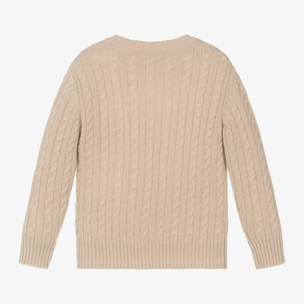 Il Gufo-Boys Wool Knit Beige Jumper | Childrensalon Outlet