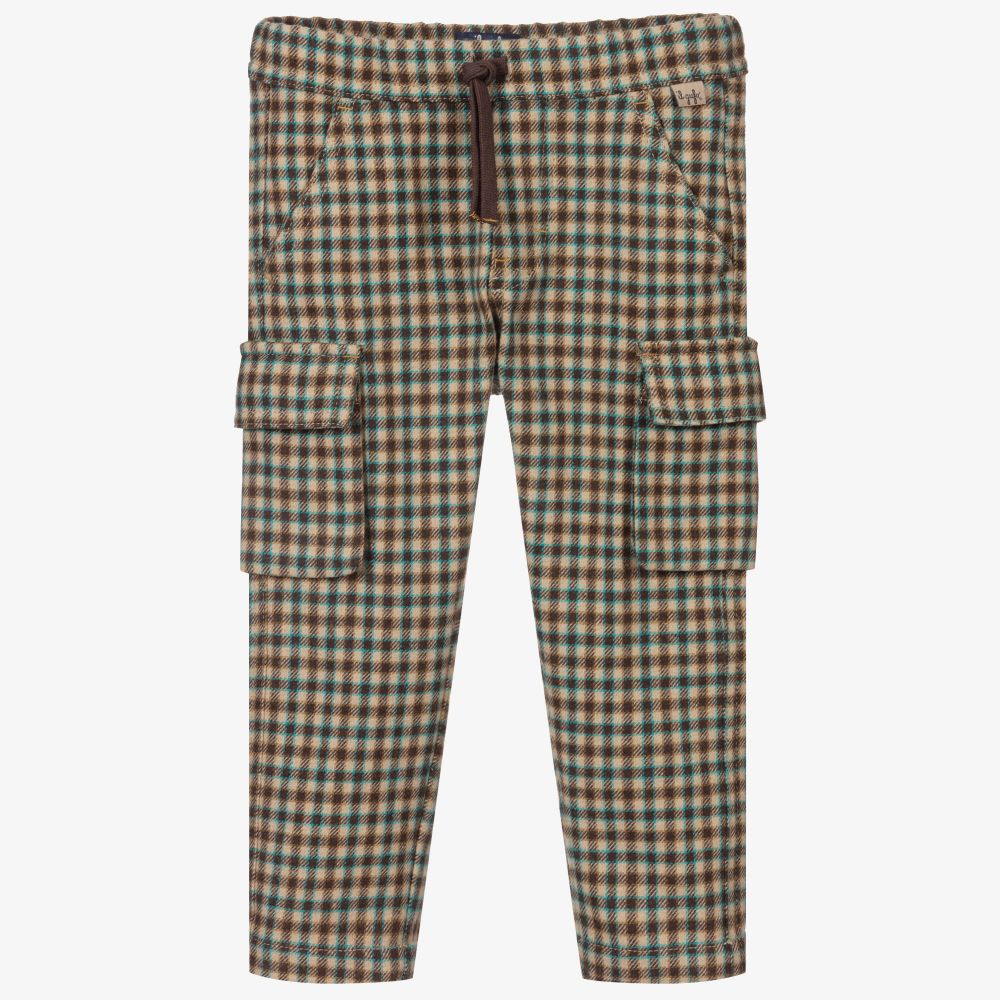 Il Gufo Brown Check Cargo Trousers Childrensalon Outlet