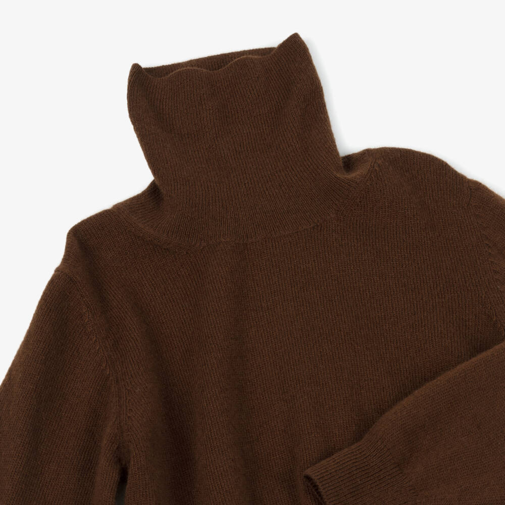 Il Gufo-Brown Roll Neck Sweater | Childrensalon Outlet