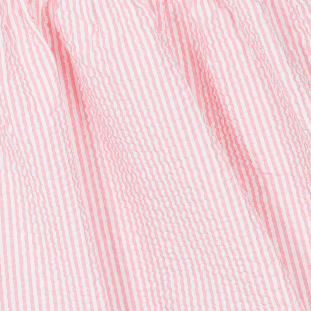 Il Gufo-Chic Pink & White Cotton Frock | Childrensalon Outlet