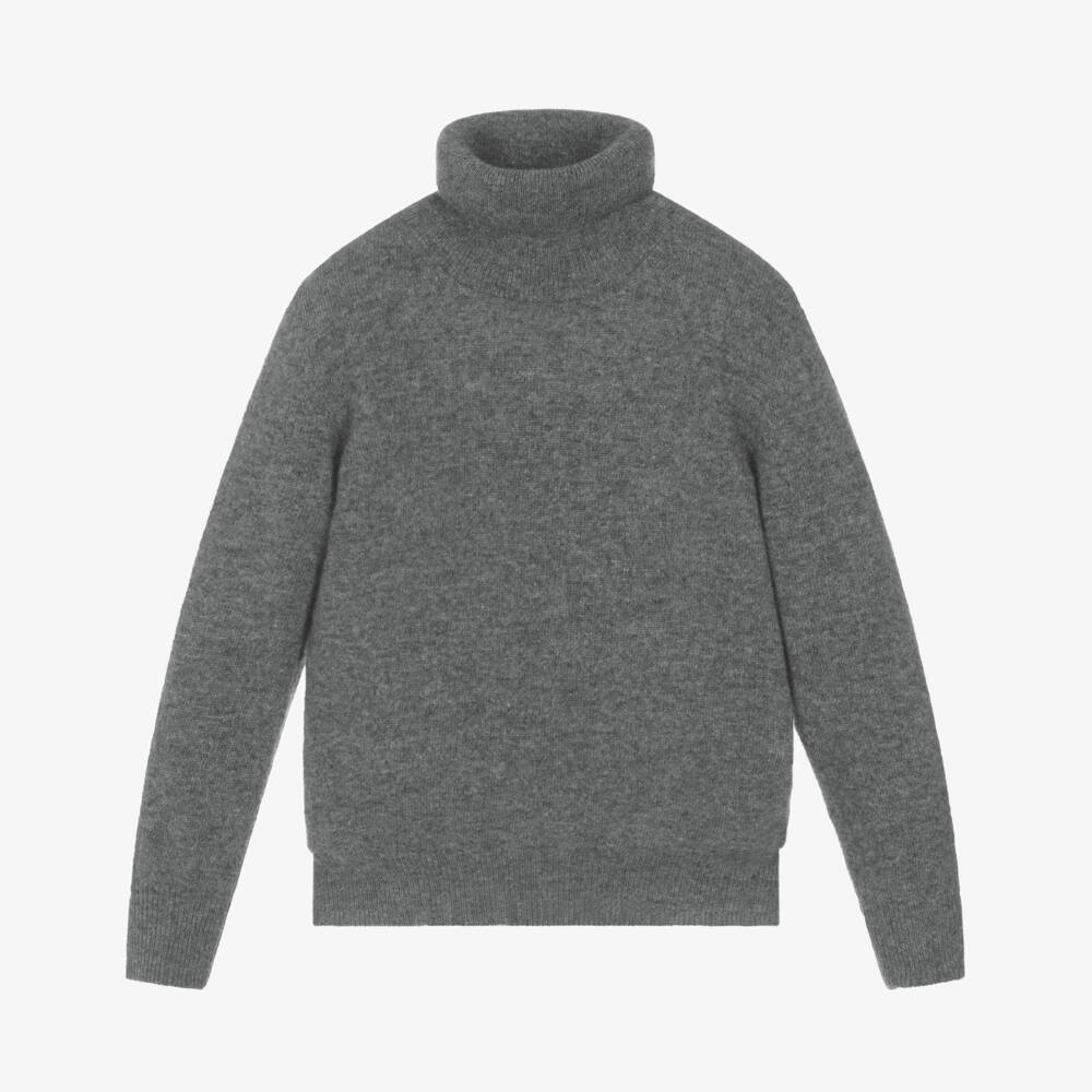 Il Gufo-Dark Grey Roll Neck Sweater | Childrensalon Outlet