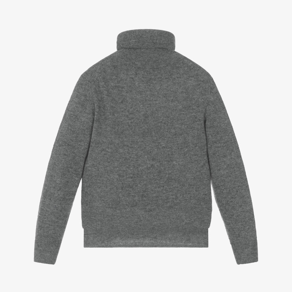 Il Gufo-Dark Grey Roll Neck Sweater | Childrensalon Outlet