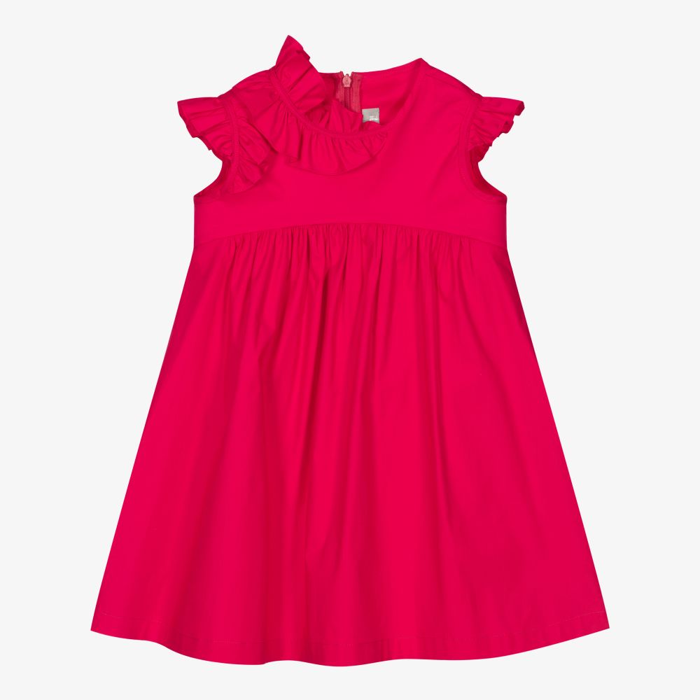 Il Gufo-فستان قطن بوبلين لون زهري فوشيا | Childrensalon Outlet