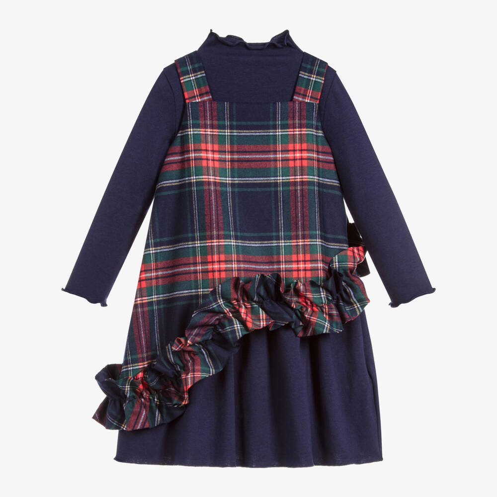 Il Gufo-فستان قطن لون كحلي - قطعتين | Childrensalon Outlet