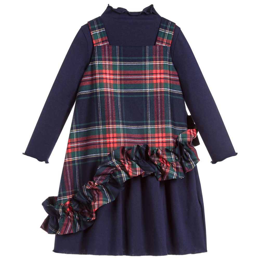 Il Gufo - فستان قطن لون كحلي - قطعتين  | Childrensalon