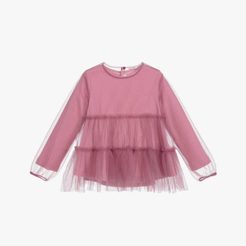 Il Gufo-بلوز تول وتوب قطن لون بنفسجي - قطعتين | Childrensalon Outlet