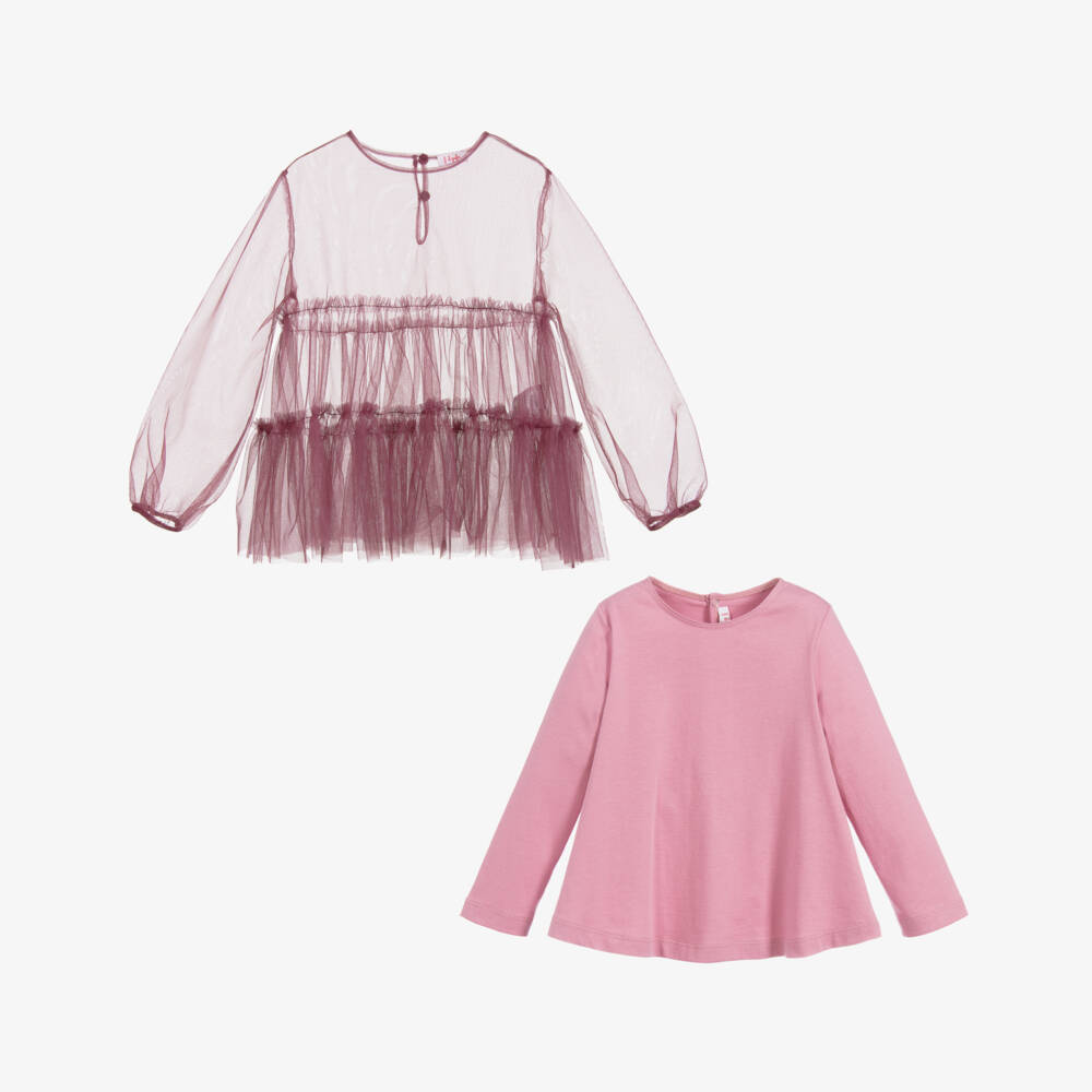 Il Gufo-Girls 2 Piece Purple Blouse | Childrensalon Outlet