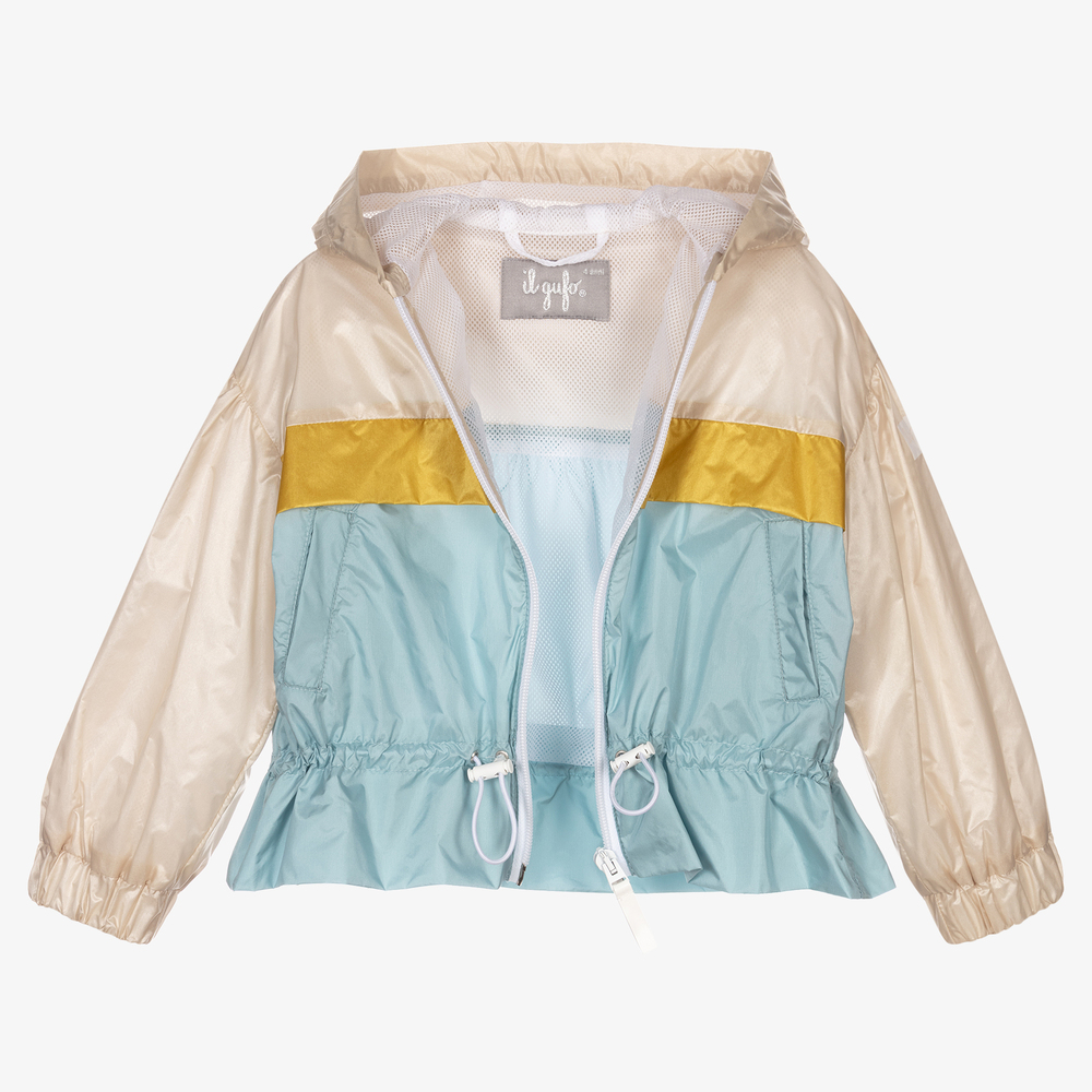 Il Gufo-Girls Beige & Blue Jacket | Childrensalon Outlet