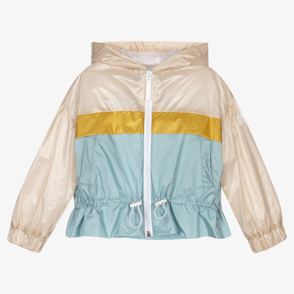 Il Gufo - Girls Beige & Blue Jacket | Childrensalon