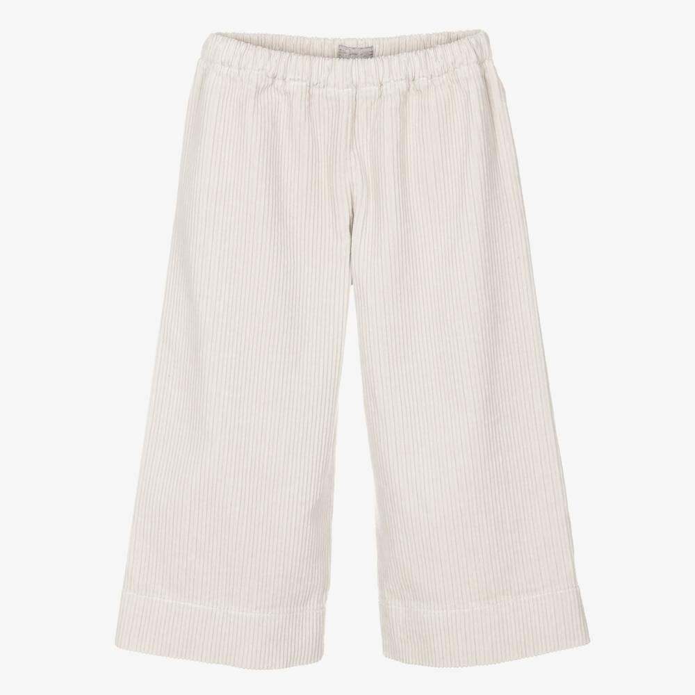 Il Gufo-Girls Beige Corduroy Trousers | Childrensalon Outlet