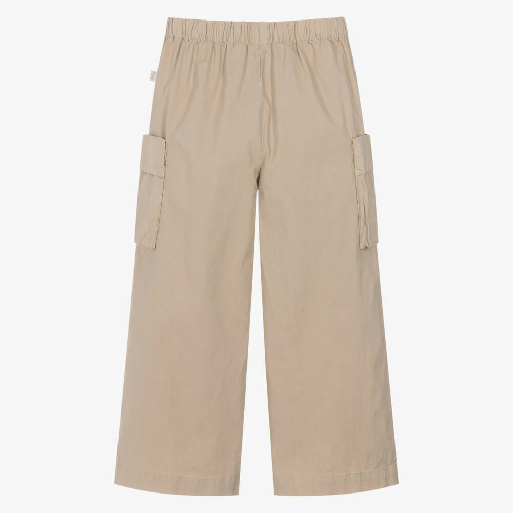 Il Gufo-Бежевые хлопковые брюки для девочек | Childrensalon Outlet