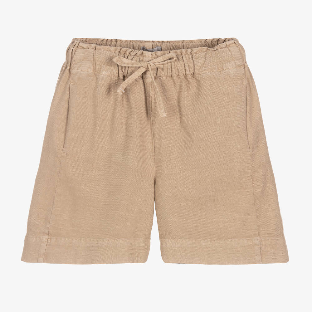 Il Gufo - Short beige en coton et lin fille | Childrensalon