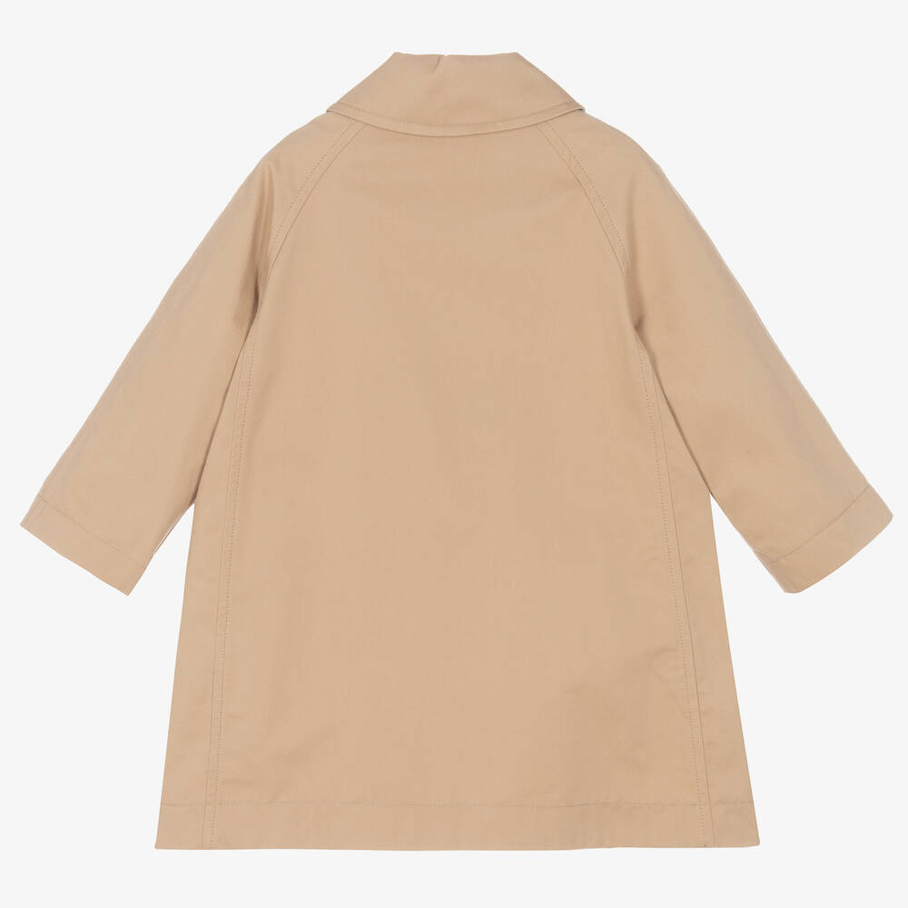 Il Gufo-Girls Beige Cotton Trench Coat | Childrensalon Outlet