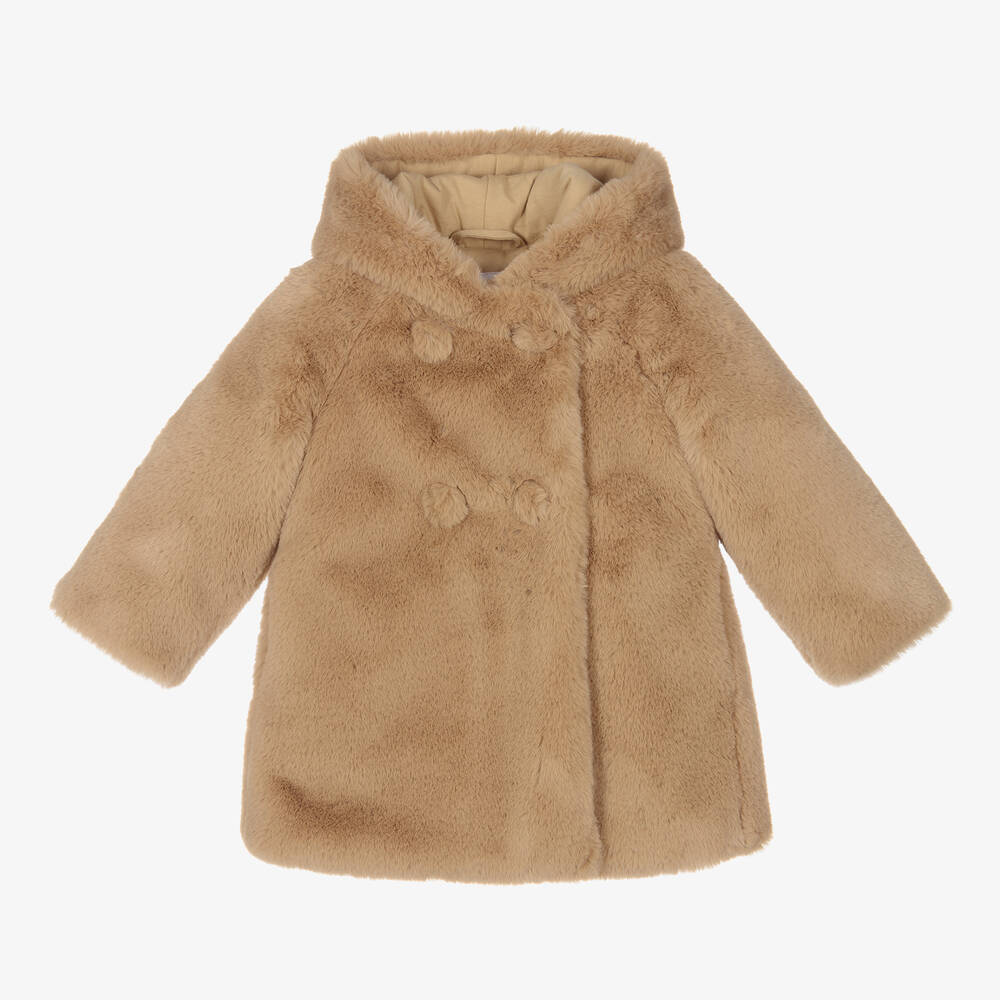 Il Gufo - Manteau beige fausse fourrure fille | Childrensalon