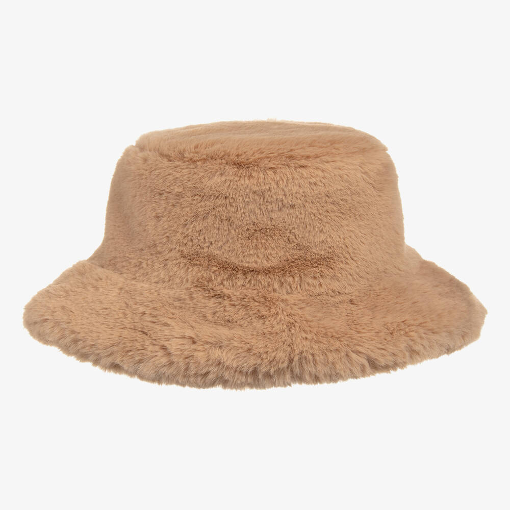 Il Gufo-Бежевая шапка из искусственного меха | Childrensalon Outlet
