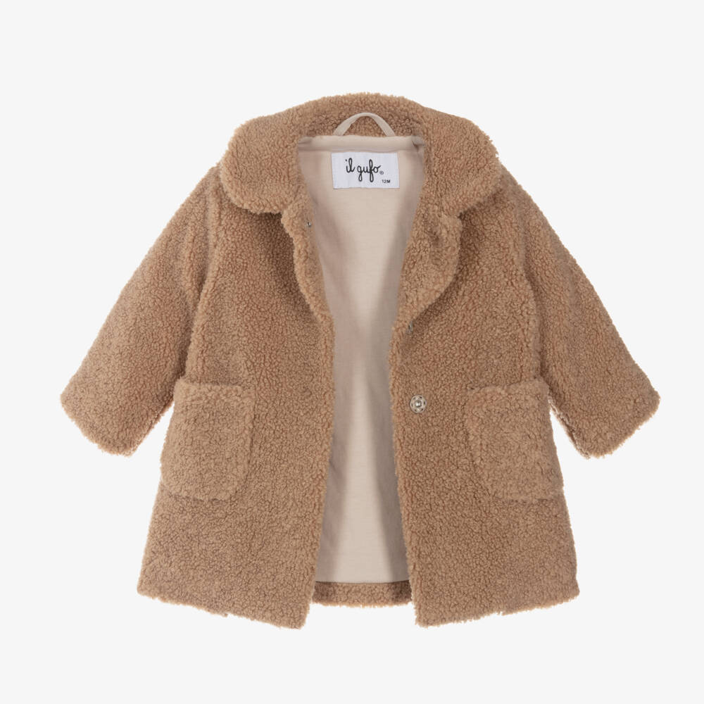 إيل غوفو-معطف تيدي فليس لون بيج للبنات | Childrensalon Outlet