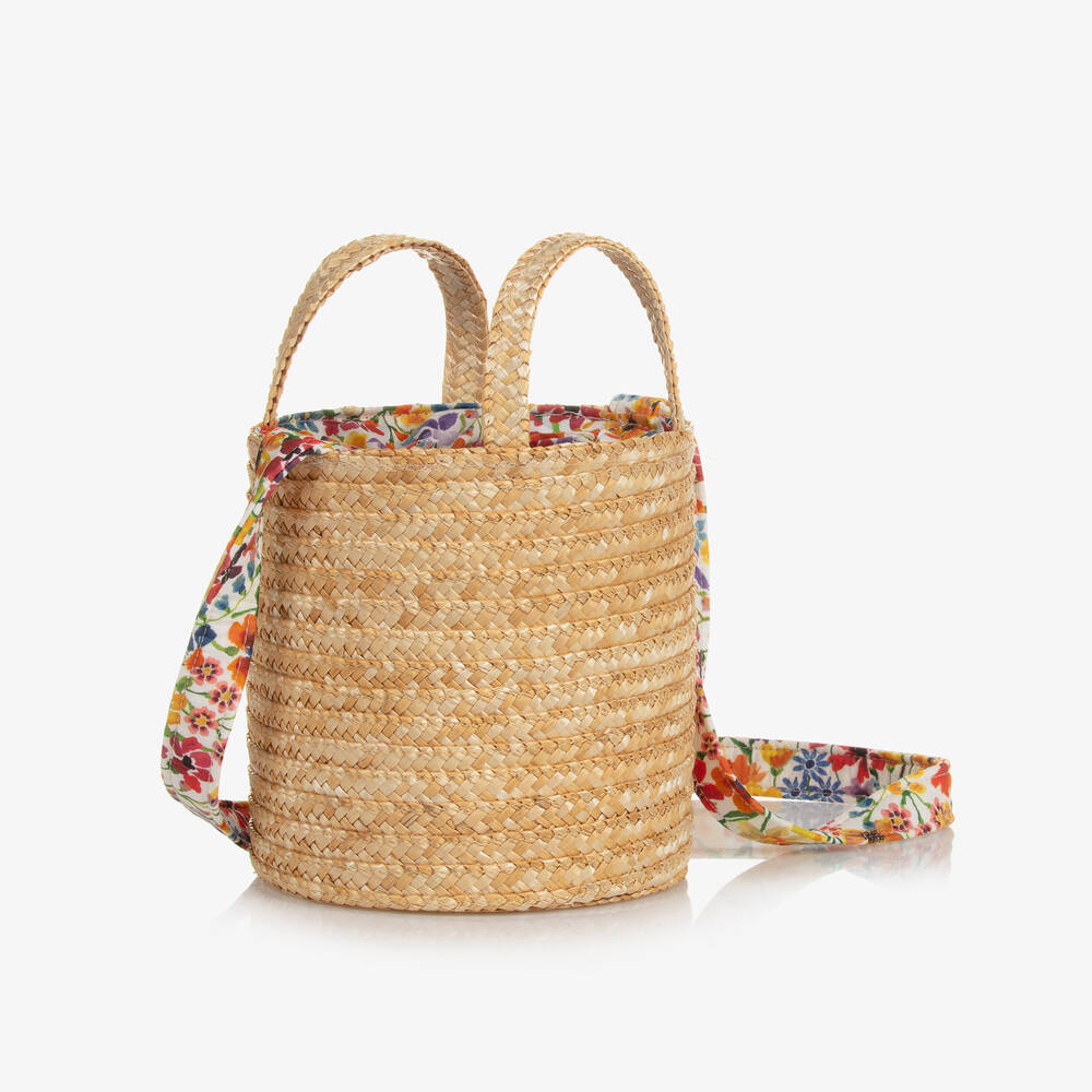 Il Gufo-Girls Beige Straw Shoulder Bag (46cm) | Childrensalon Outlet