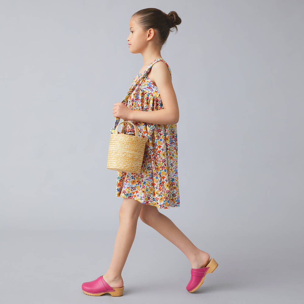Il Gufo-Girls Beige Straw Shoulder Bag (46cm) | Childrensalon Outlet