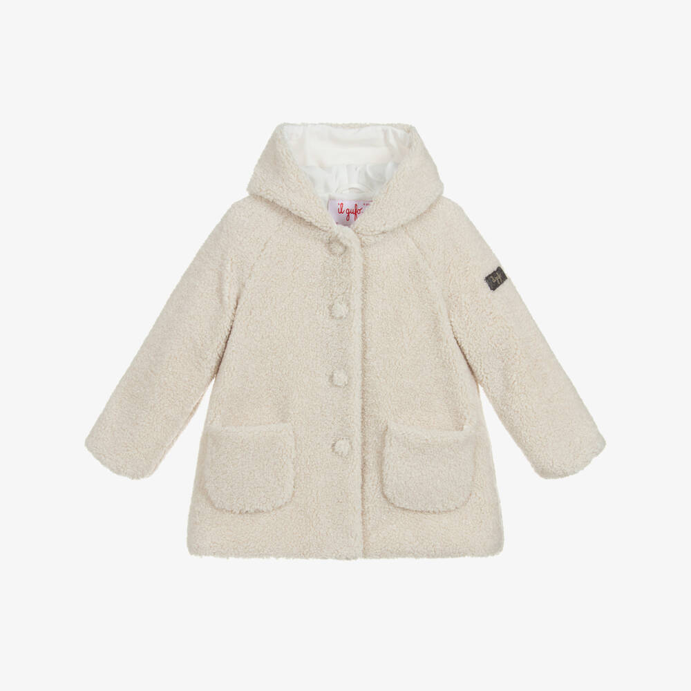 Il Gufo-معطف أطفال بناتي فليس لون بيج فاتح | Childrensalon Outlet