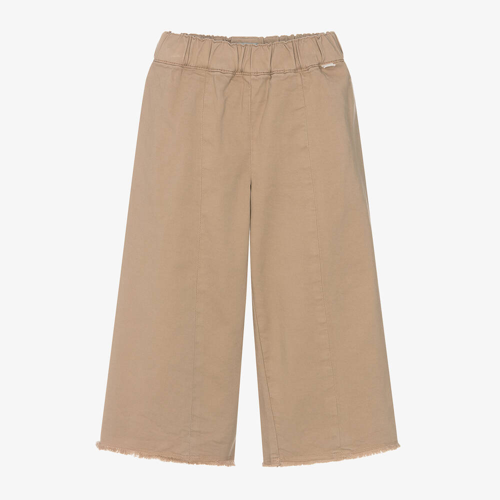 Il Gufo - Pantalon large beige en coton fille | Childrensalon