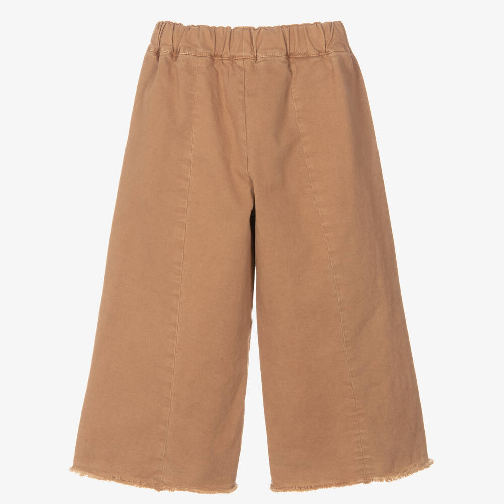 Il Gufo-Бежевые широкие брюки для девочек | Childrensalon Outlet