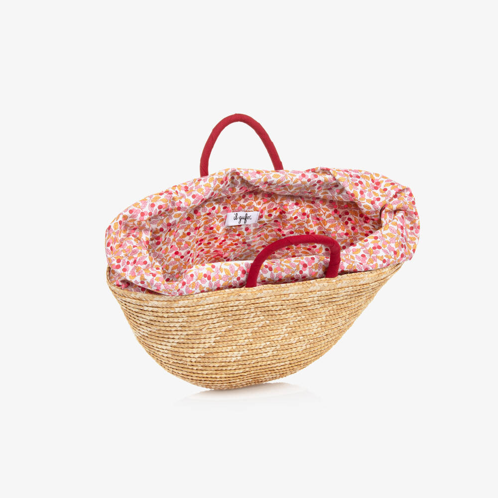 Il Gufo-Girls Beige Woven Straw Handbag | Childrensalon Outlet