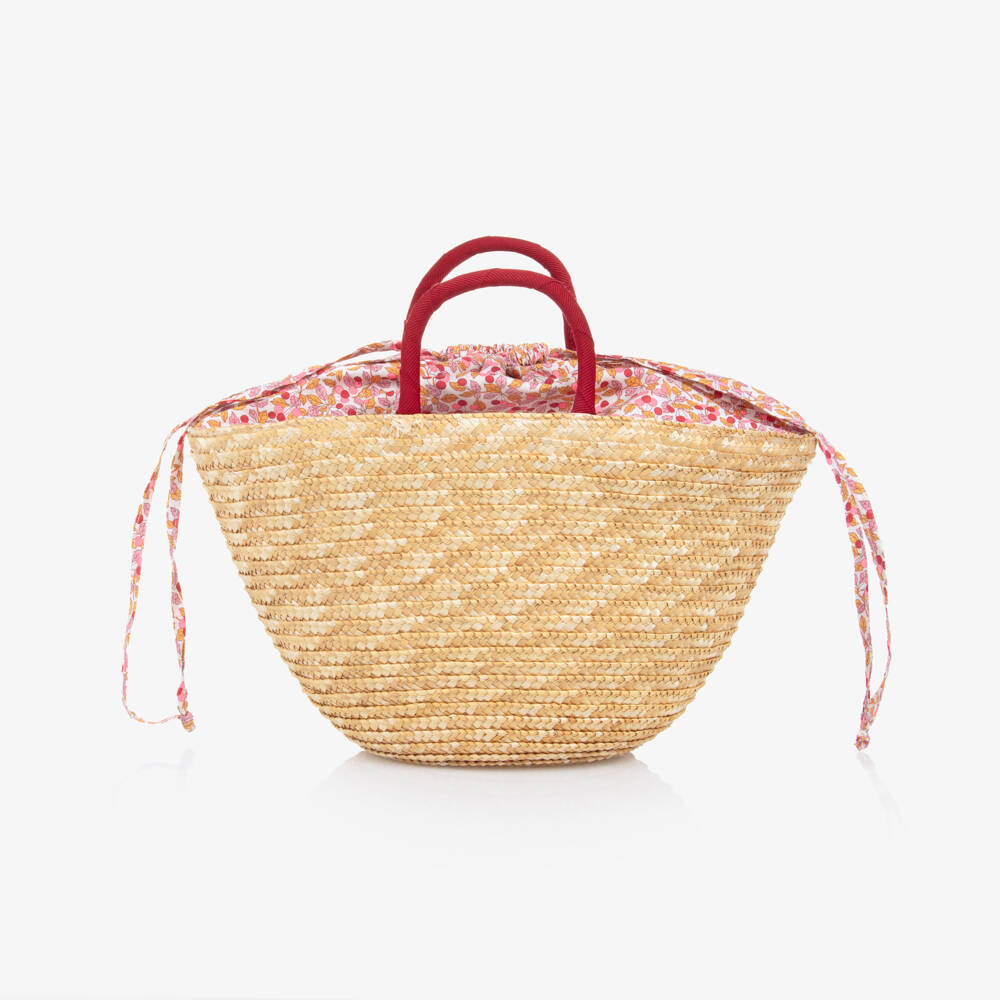 Il Gufo-Girls Beige Woven Straw Handbag | Childrensalon Outlet