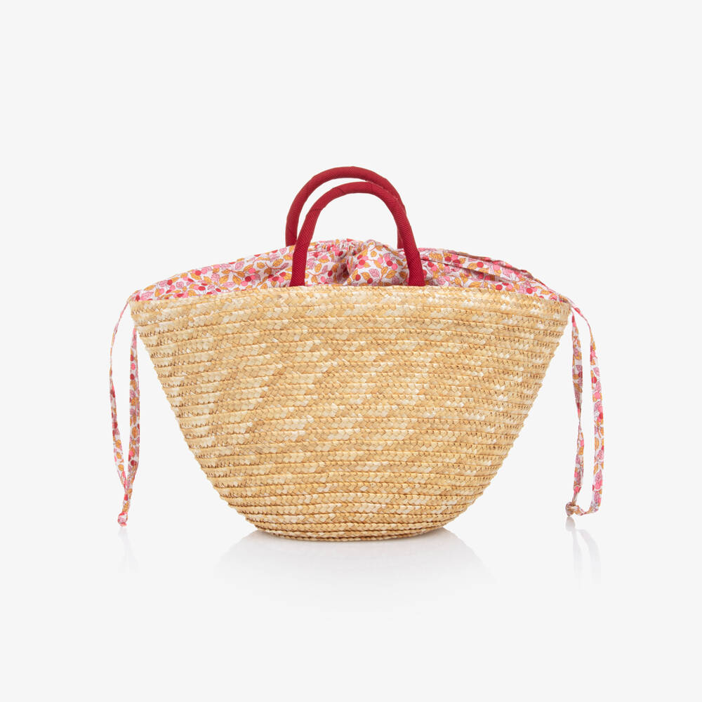 Il Gufo-Girls Beige Woven Straw Handbag | Childrensalon Outlet