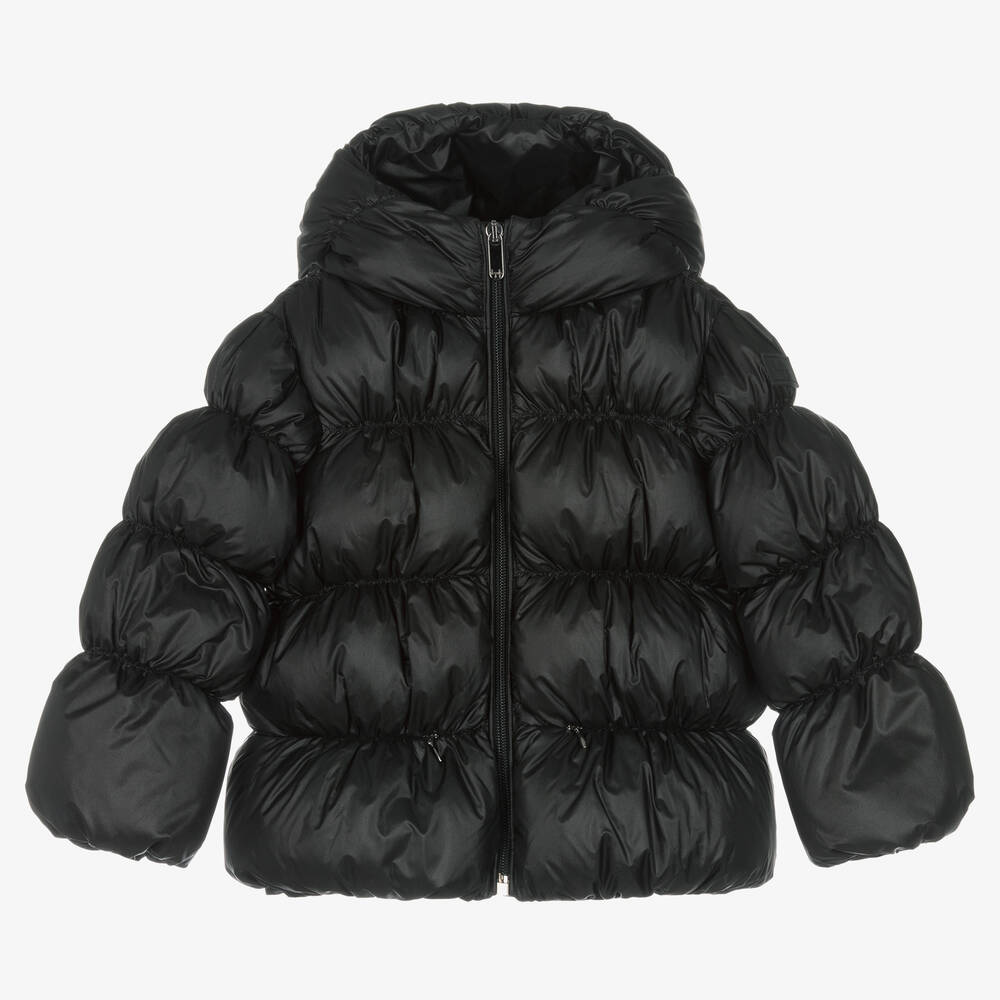 Il Gufo - Girls Black Down Padded Puffer Jacket | Childrensalon