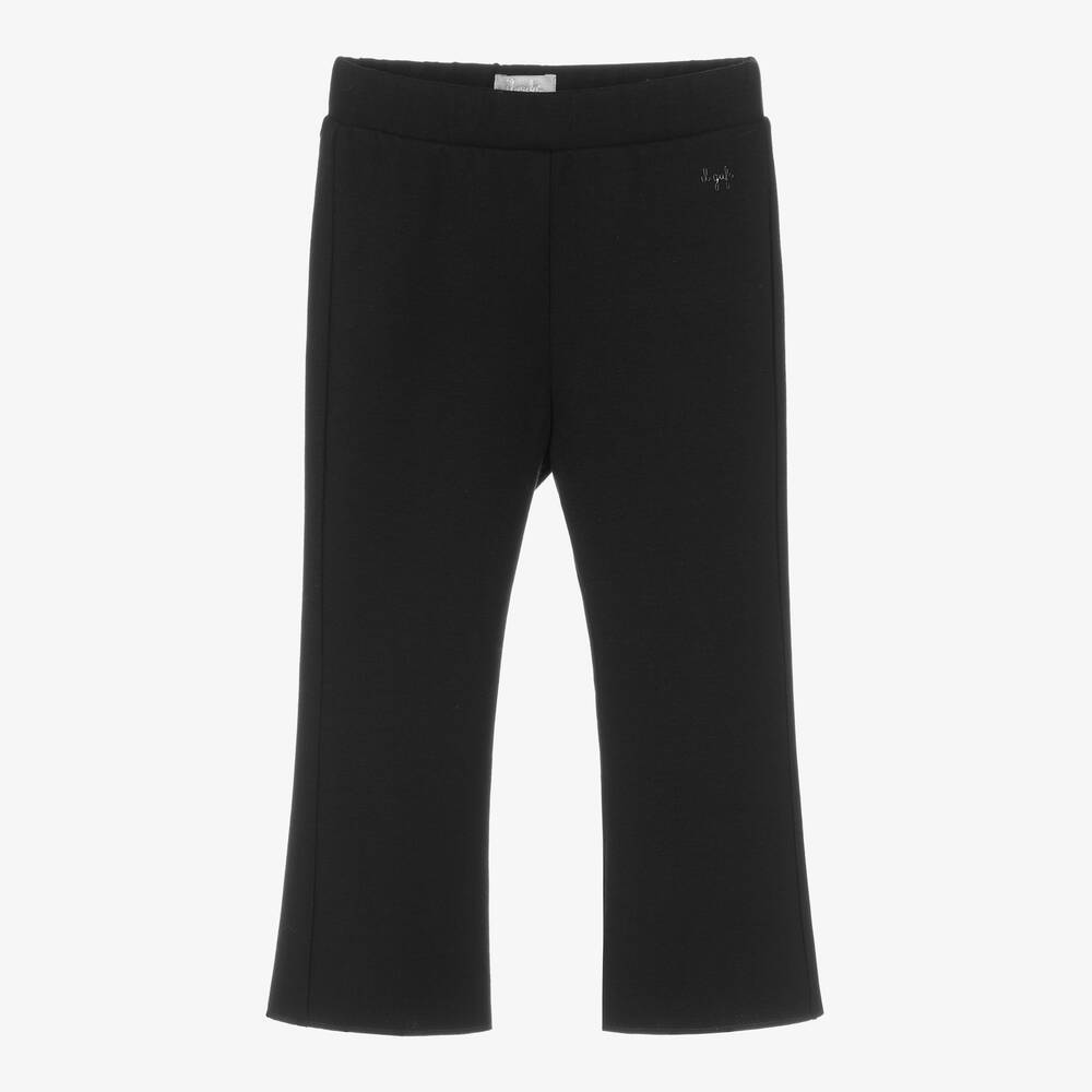 Il Gufo - Girls Black Flared Milano Jersey Trousers | Childrensalon