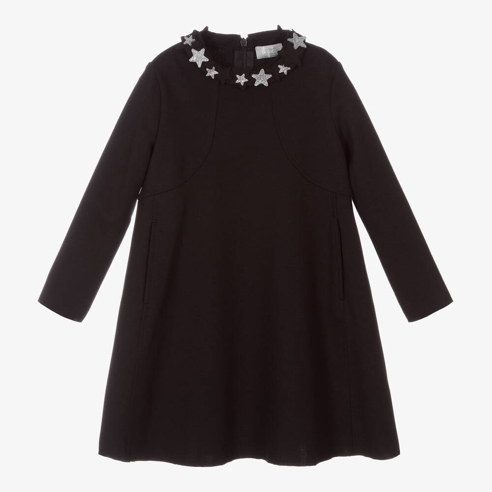 Il Gufo - Girls Black Milano Jersey Dress | Childrensalon