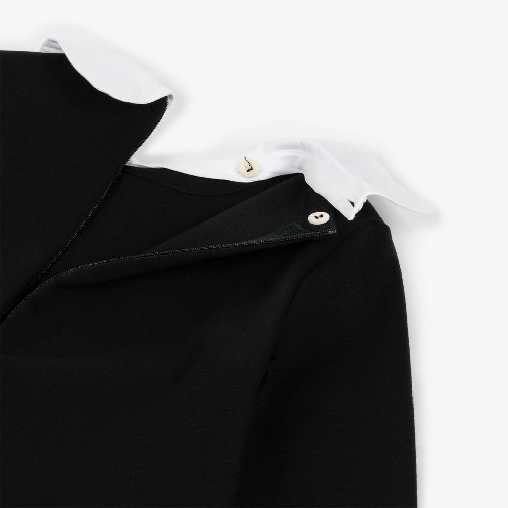 Il Gufo-Girls Black Milano Jersey Dress | Childrensalon Outlet
