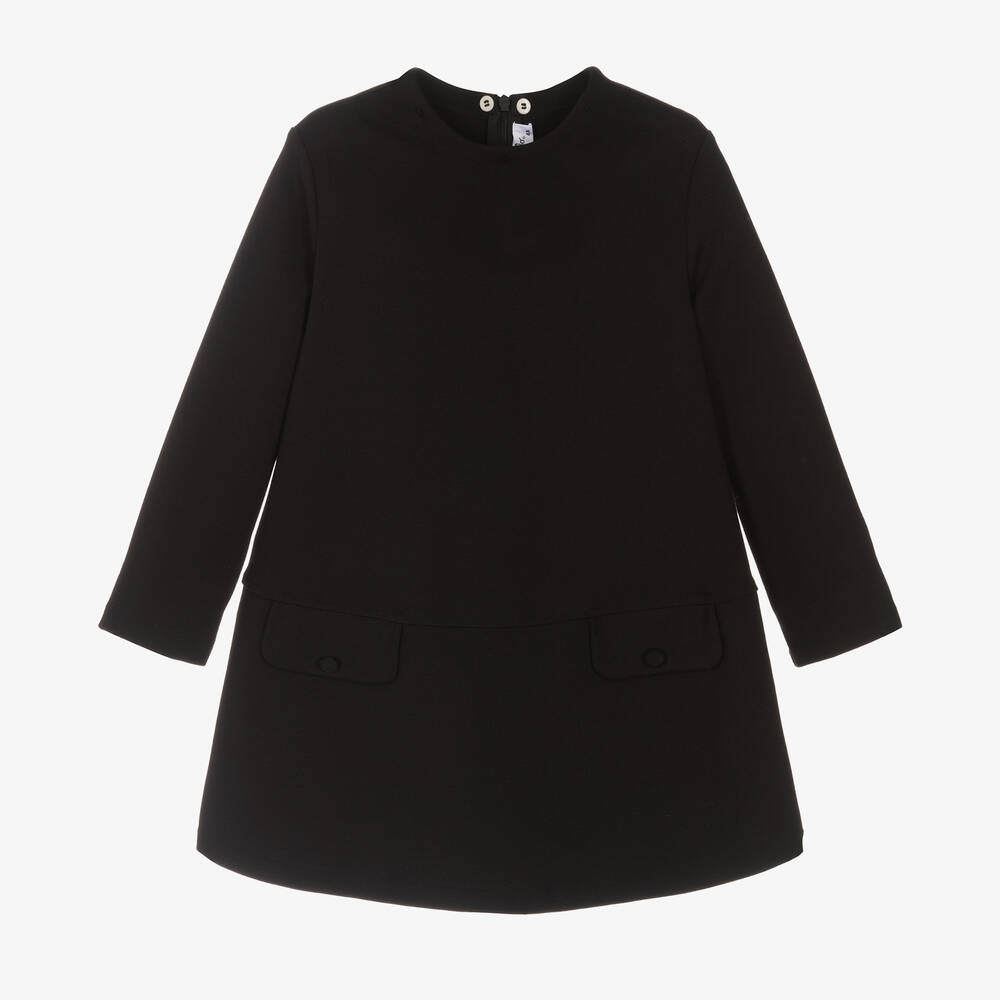 Il Gufo-Girls Black Milano Jersey Dress | Childrensalon Outlet