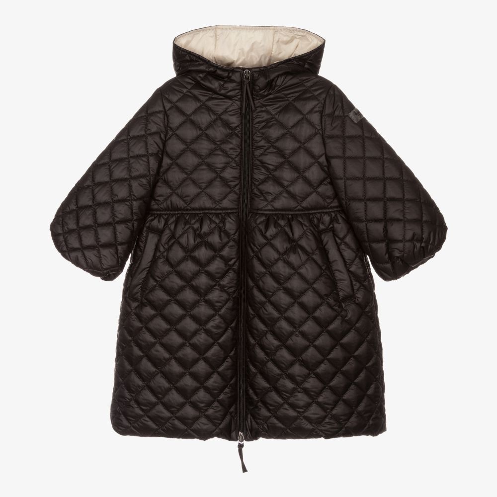 Il Gufo - Черное стеганое пальто для девочек | Childrensalon