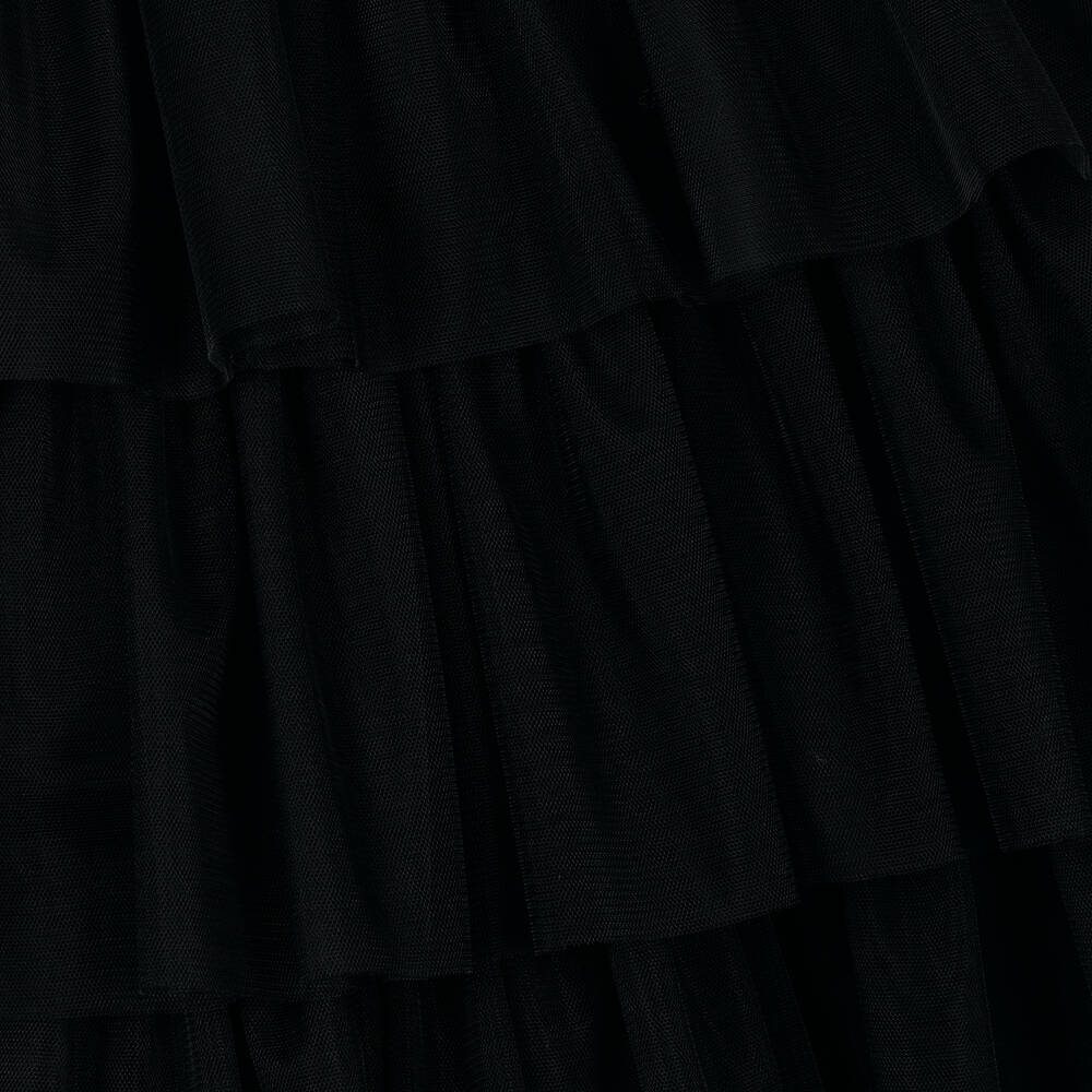Il Gufo-فستان تول بطبقات لون أسود | Childrensalon Outlet