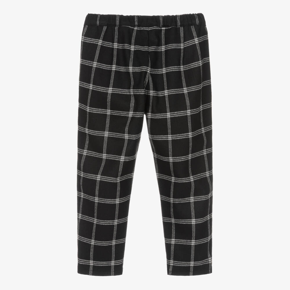 Il Gufo Girls Black White Check Trousers Childrensalon Outlet