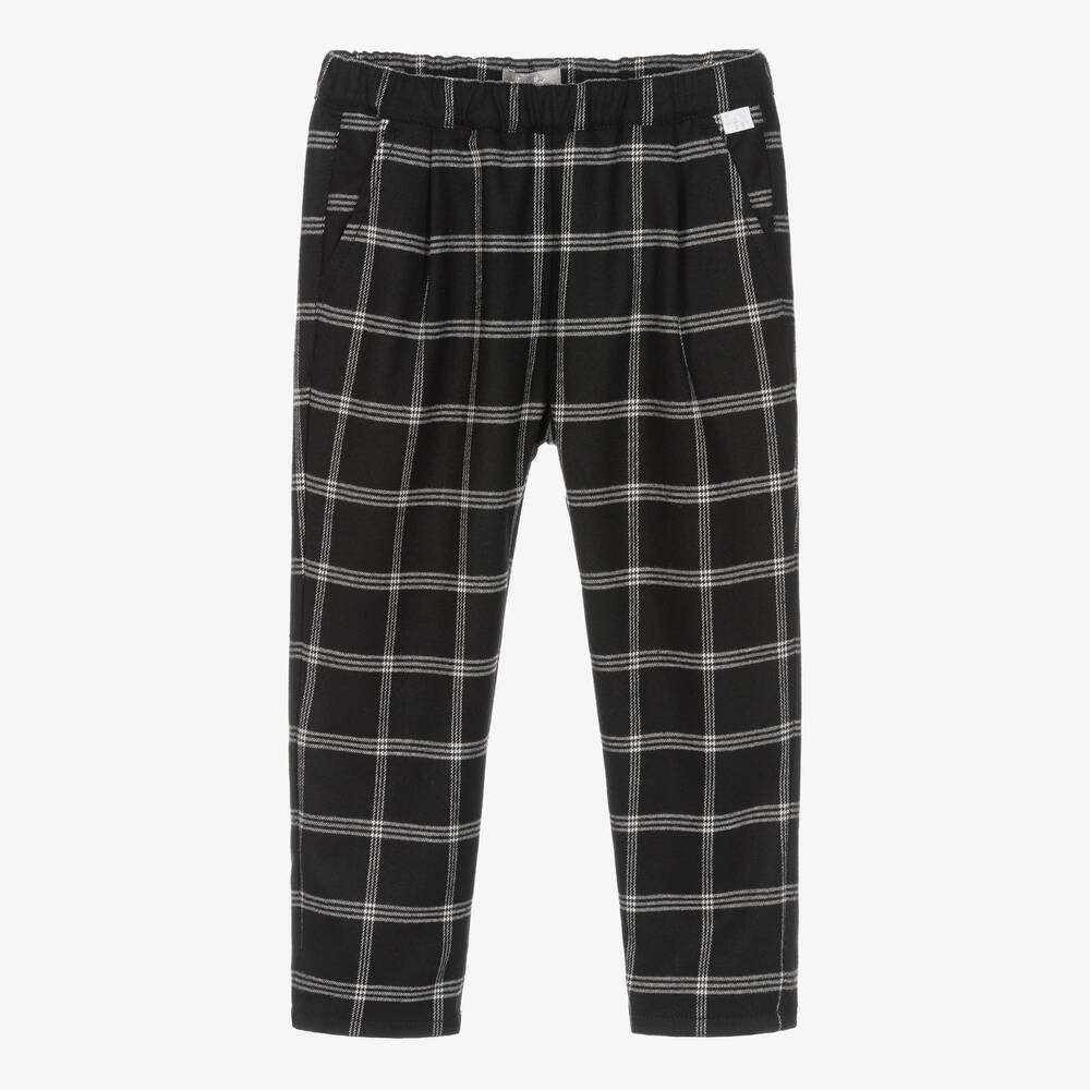 Il Gufo - Pantalon noir et blanc à carreaux | Childrensalon