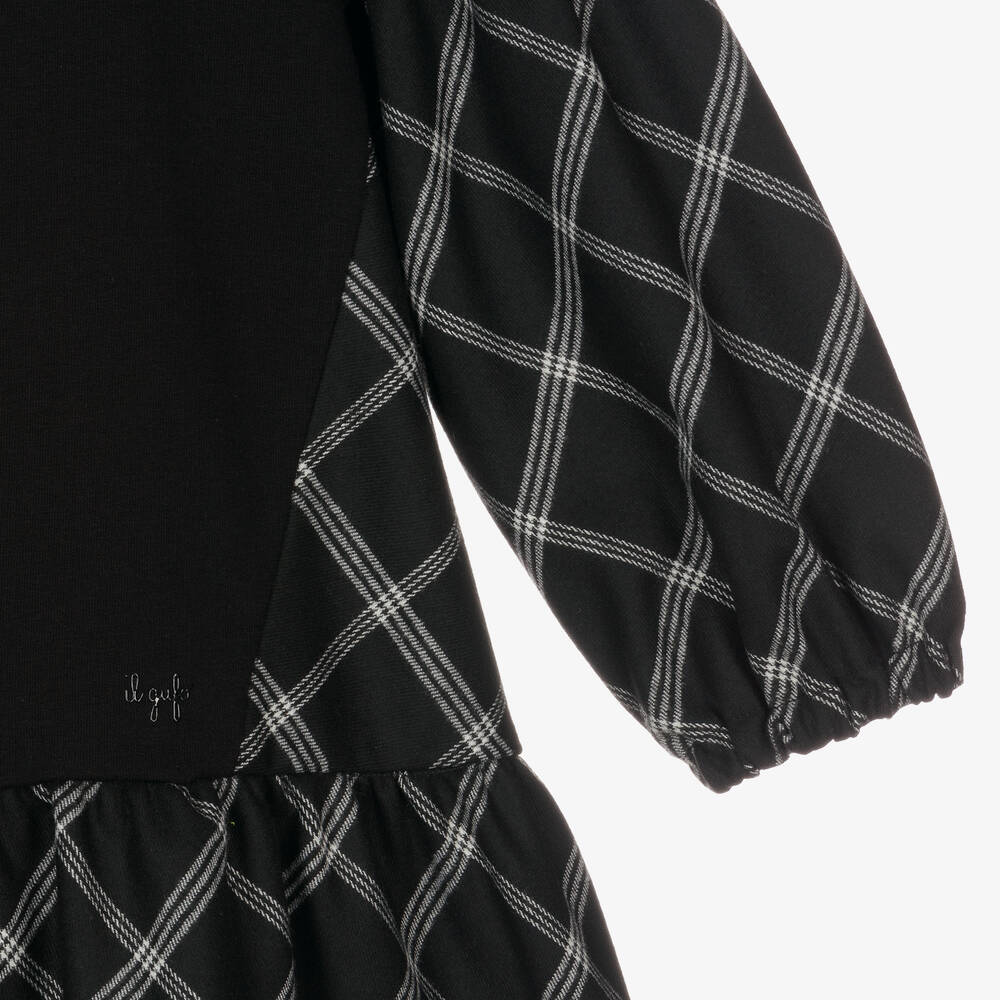 Girls black and white checkered dress shop
