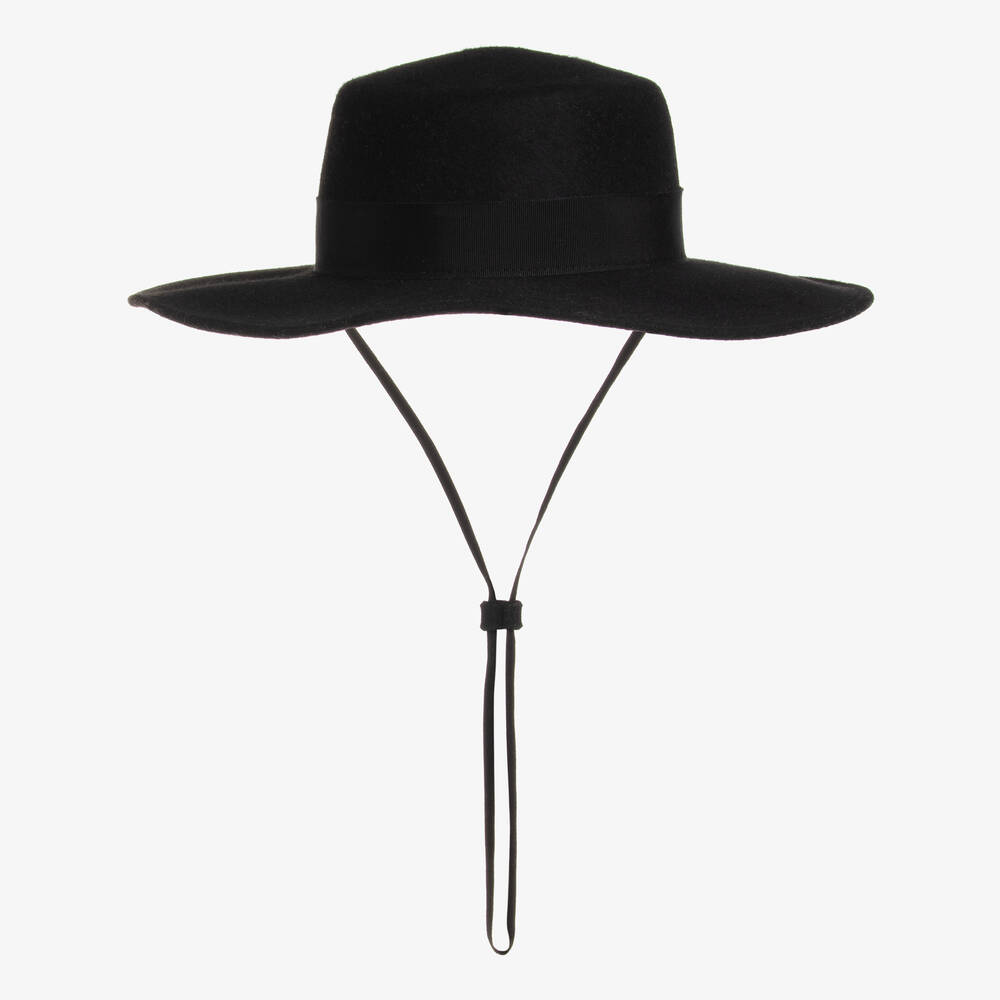 Il Gufo - قبعة صوف لون أسود للبنات | Childrensalon