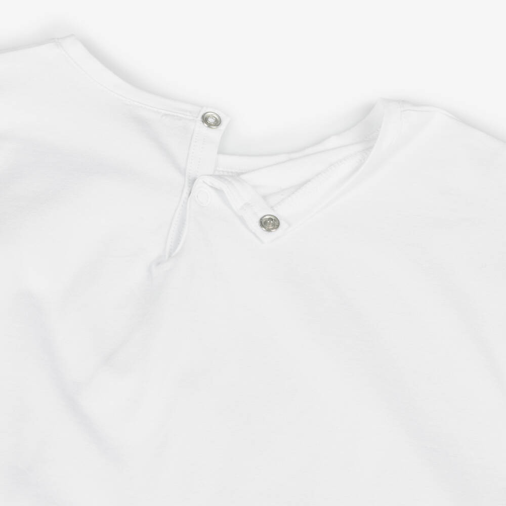 Il Gufo-Футболка из белого хлопка для девочек с цветочным узором | Childrensalon Outlet