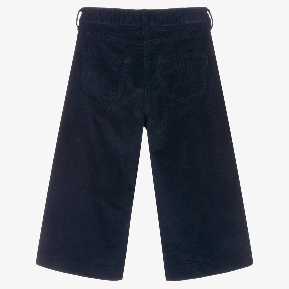 Il Gufo-Girls Blue Corduroy Culottes  | Childrensalon Outlet