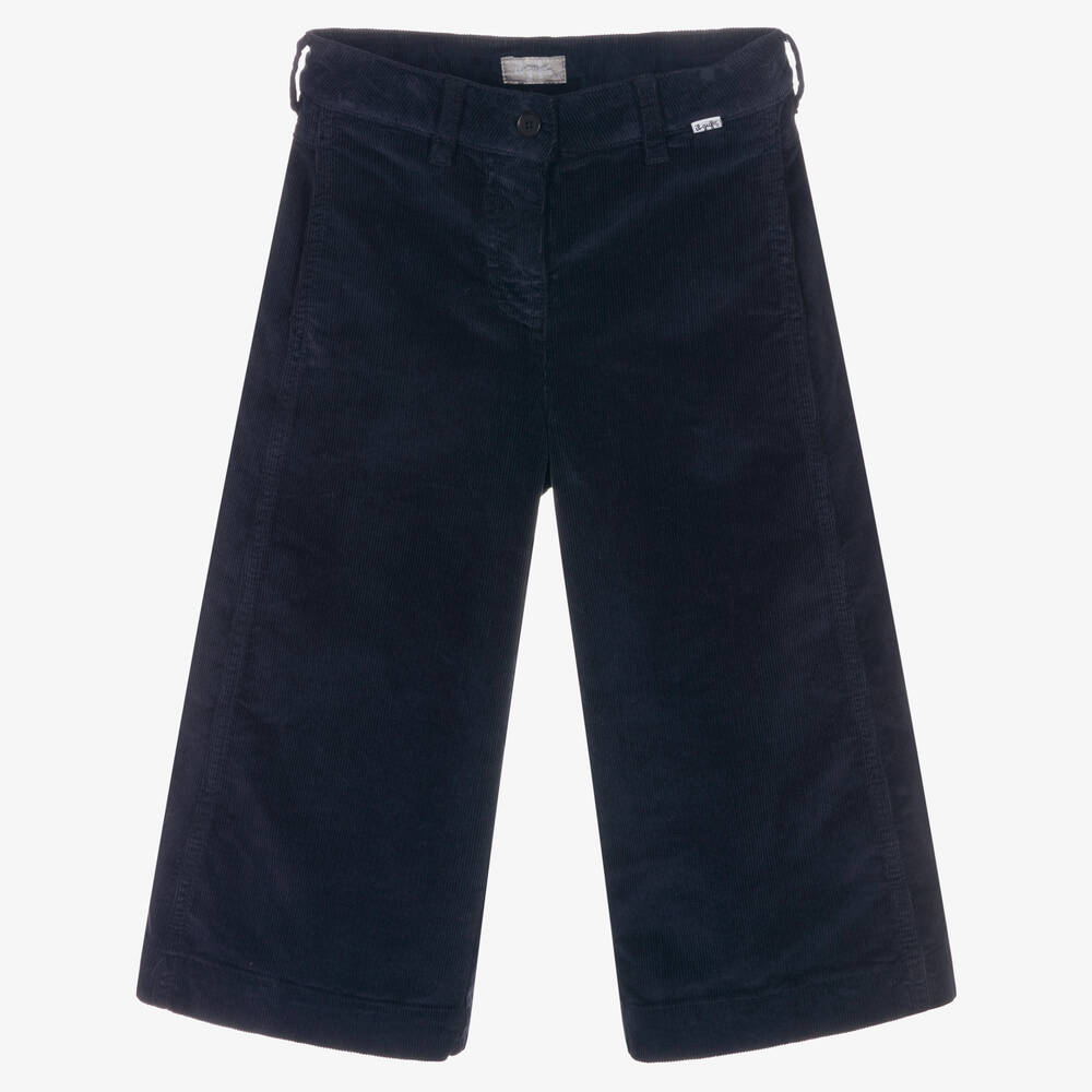 Il Gufo-Girls Blue Corduroy Culottes  | Childrensalon Outlet