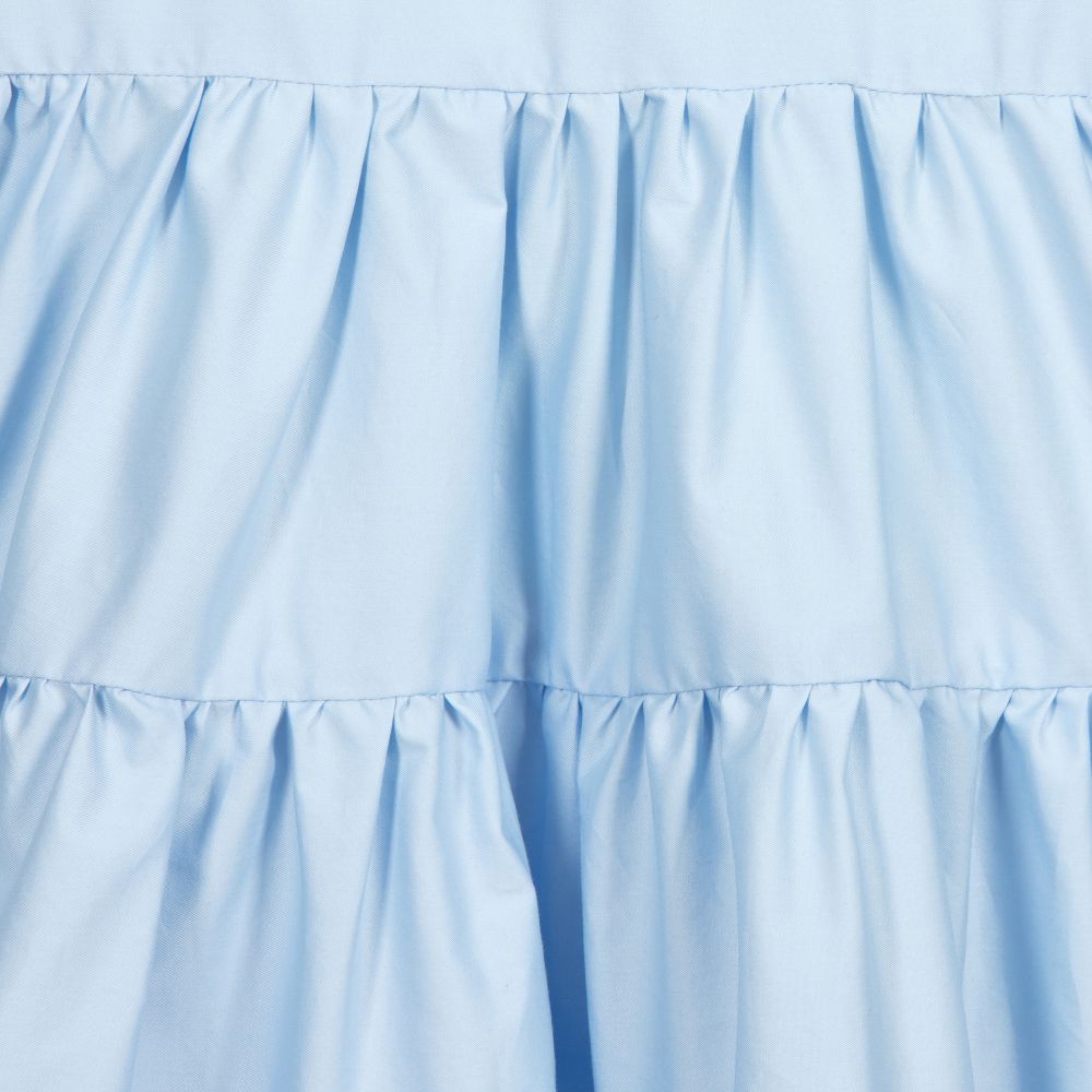 Il Gufo-Girls Blue Cotton Dress | Childrensalon Outlet